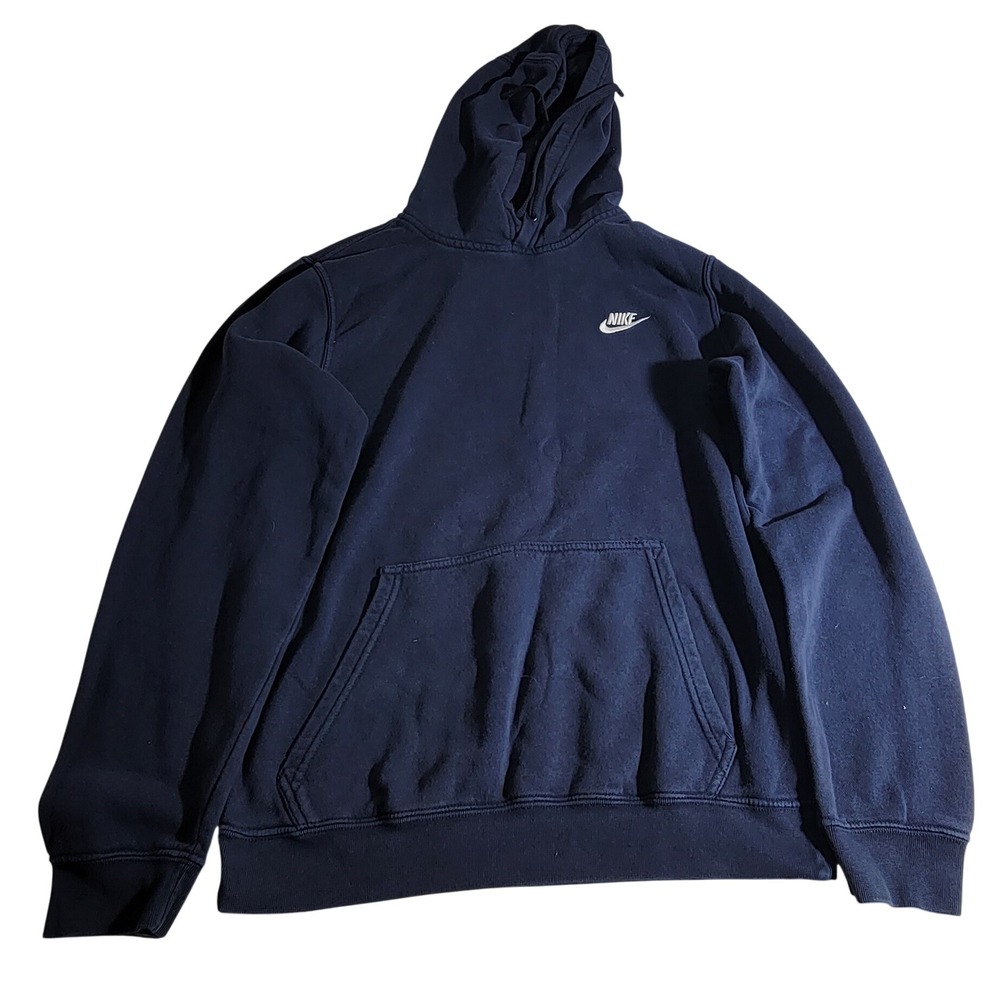 Nike Mens Sportswear Club Fleece Pullover Hoodie Navy Blue Small BV2654-410